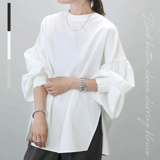现货2023秋季日系小众设计圆领大码上衣长袖开叉衬衫女