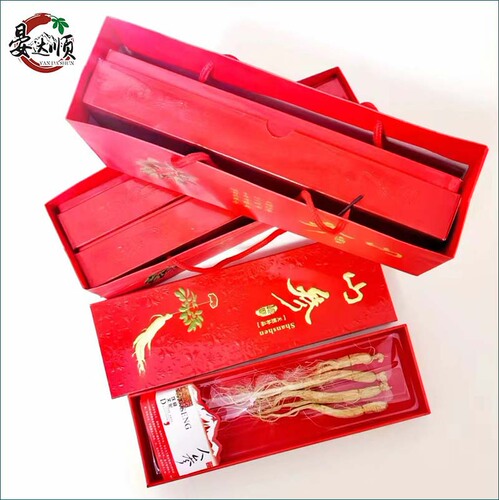 Changbai Mountain Sun-Dried White Ginseng Gift Box, Northeast Specialty Ginseng Health Supplement for New Year Sales, Wholesale Gift for Elderly