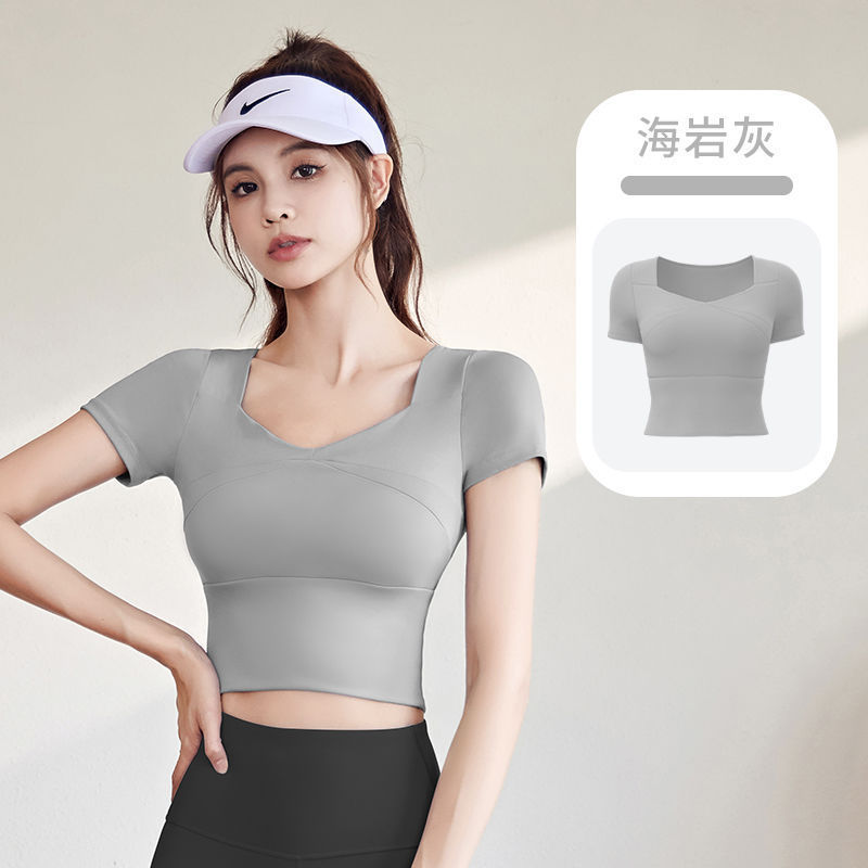 瑜伽服女套装套装女2025新款夏季专业跑步运动上衣普拉提训练健身|undefined