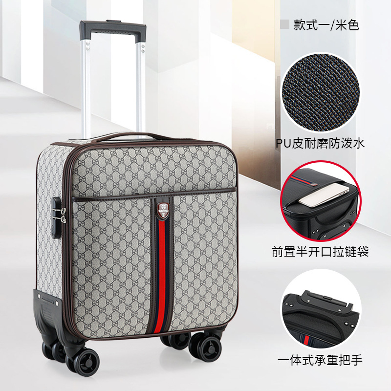 Equipaje de 18 pulgadas Estuche de carretilla de tela Oxford para mujer Estuche de embarque ligero pequeño para hombres Mini Contraseña de tamaño pequeño viaje corto