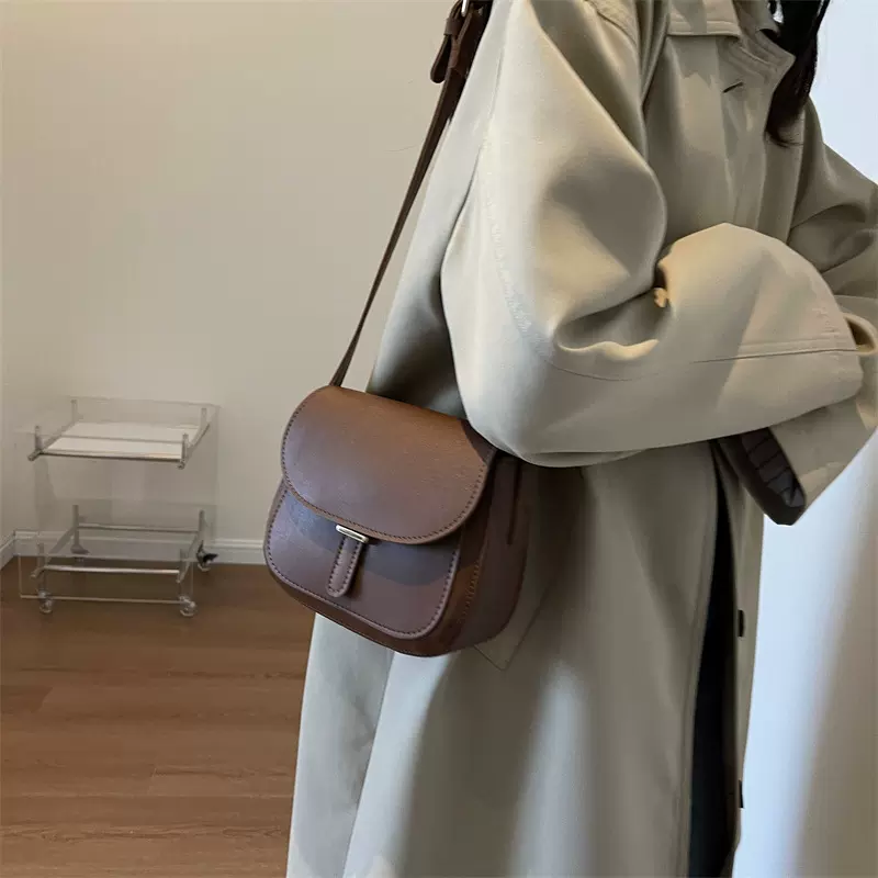 复古女包时尚简约翻盖式简约Pu简约新款单肩斜 挎包亚马逊跨境热