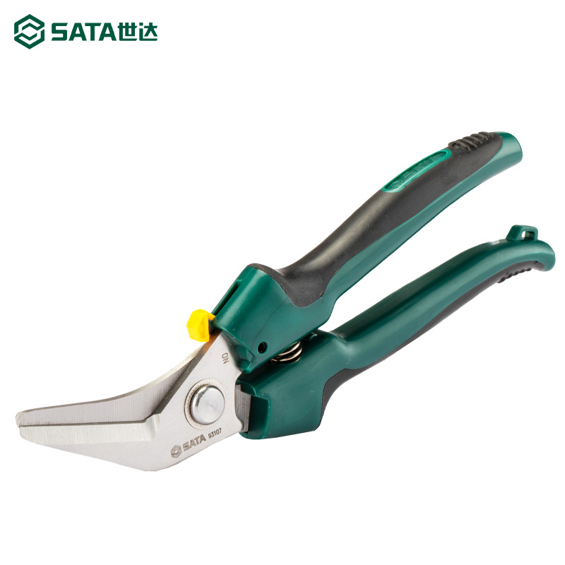世达电工剪刀双色柄弯头多用剪8寸多功能线槽剪刀剪电线 93107