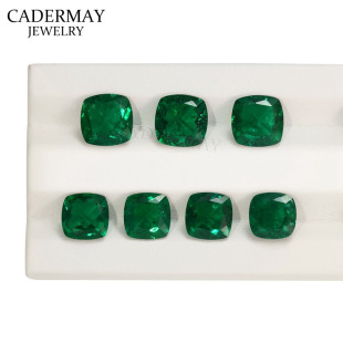 Laboratory hydrothermal cultivation of emerald fertilizer Fang Muzuo green bare stone imitation natural emerald jewelry with stone wholesale