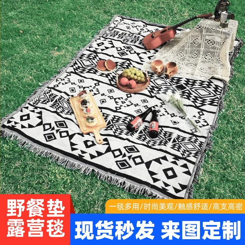 Готовое одеяло-плед, плед для кемпинга в американском стиле, коврик для пикника в этническом богемном стиле, плед для дивана, универсальный гобелен, накидка-плед