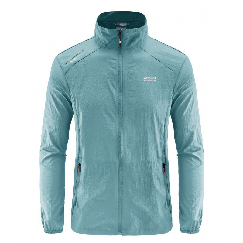 2022 chaqueta de cuello vertical de verano hombre delgada ropa de piel transpirable de mediana edad chaqueta deportiva de verano chaqueta de protección solar hombre