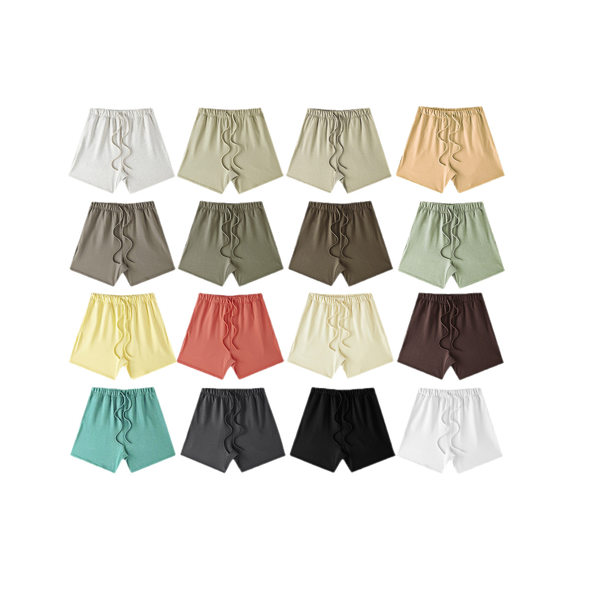 Shorts básicos de color sólido FOG de 230G para primavera y verano, estilo callejero, holgados, de marca, a la moda, de cinco puntos, color negro.