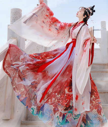Fairy hanfu Tang dynasty princess dress for Women female Chinese style costume system of jin wei jin feng waist brought Ru skirt daily dust