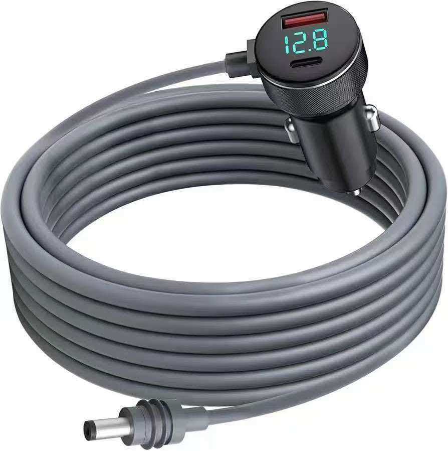 Cross-Border Amazon Hot-Selling Fourth-Generation Boost 30V Digital Display Three-In-One Car Charger Dc5521 Waterproof Charger