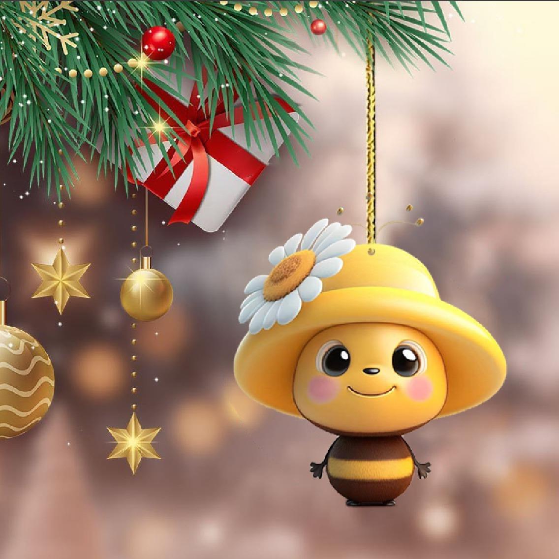 Transfronterizo Amazon nuevo pequeño abeja decoración de vacaciones colgantes de automóviles acrílico abeja decoración de vacaciones colgantes image 4