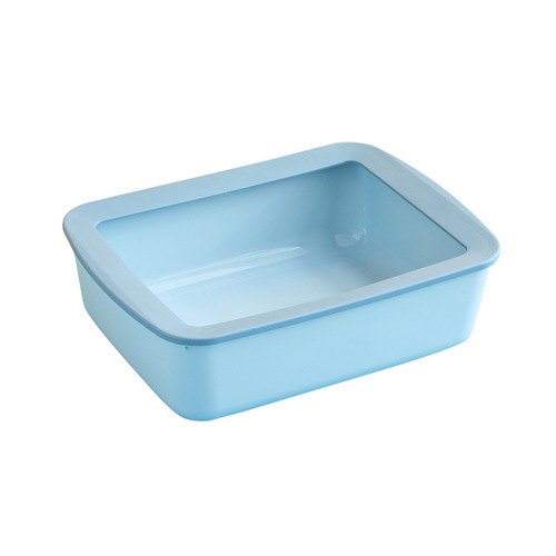New home style small semi-enclosed cat litter box color matching rectangular cat litter box anti-splash cat toilet cat supplies