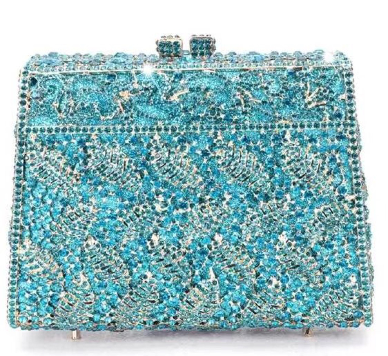 Nuevo hueco transfronterizo hoja de diamante caja trapezoidal bolsa de banquete de diamantes bolsa de mano clutch