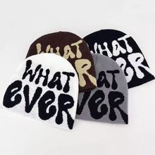 时尚嘻哈帽字母帽秋冬季街头美式提花针织帽保暖护耳帽休闲冷帽