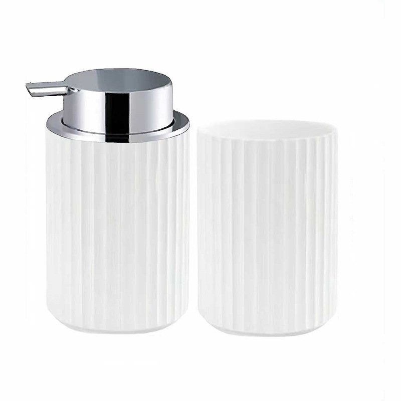 Baño conjunto de lavado de lujo ligero lavabo de lavado de mano gran boquilla de ducha botella de loción bandeja de ocho piezas conjunto de artículos de baño hotel