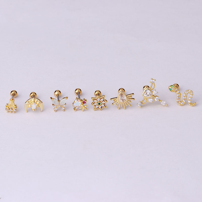 New 20G Stainless Steel Thin Rod Colorful Zircon Earbone Studs Japanese and Korean Fashion Puncture Earrings Screws_voghion.com