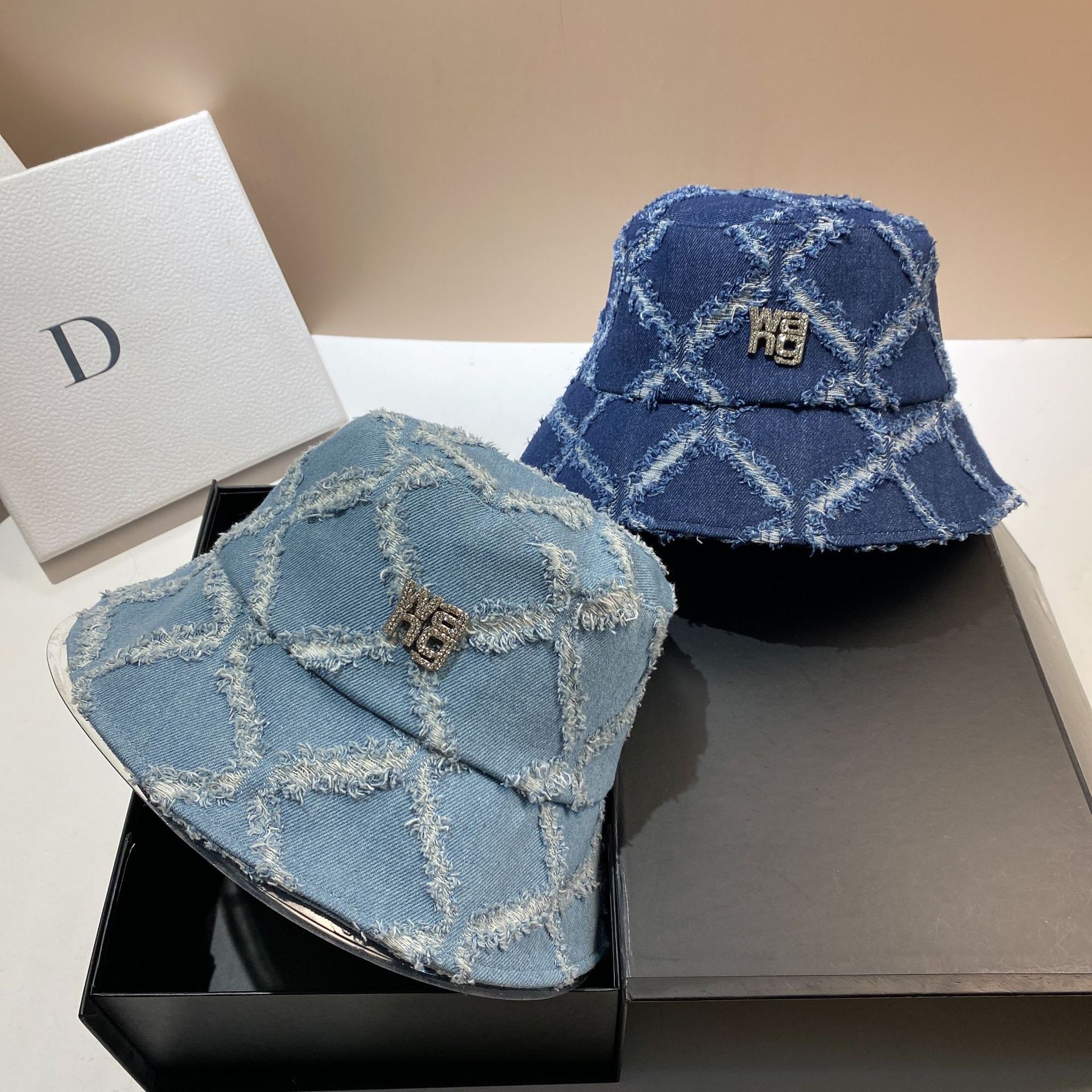 WANG King Leisure Cappello da Donna Coreano Eition Nappa con Foro Rotto Baffo di Gatto Cowboy Pescatore Stagionale Versatile_voghion.com