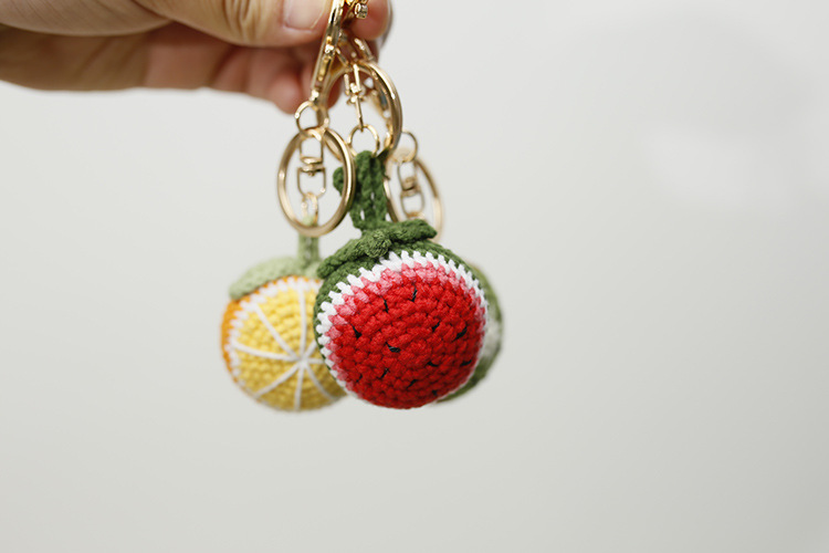 Knitting Design 1 Piece Fruit Keychain Yarn Women's Cute Keychain