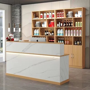 Cashier Counter Small Simple Hotel Corner Bar Table Commercial Hotel Front Desk Reception Desk Wine Cabinet Display Cabinet