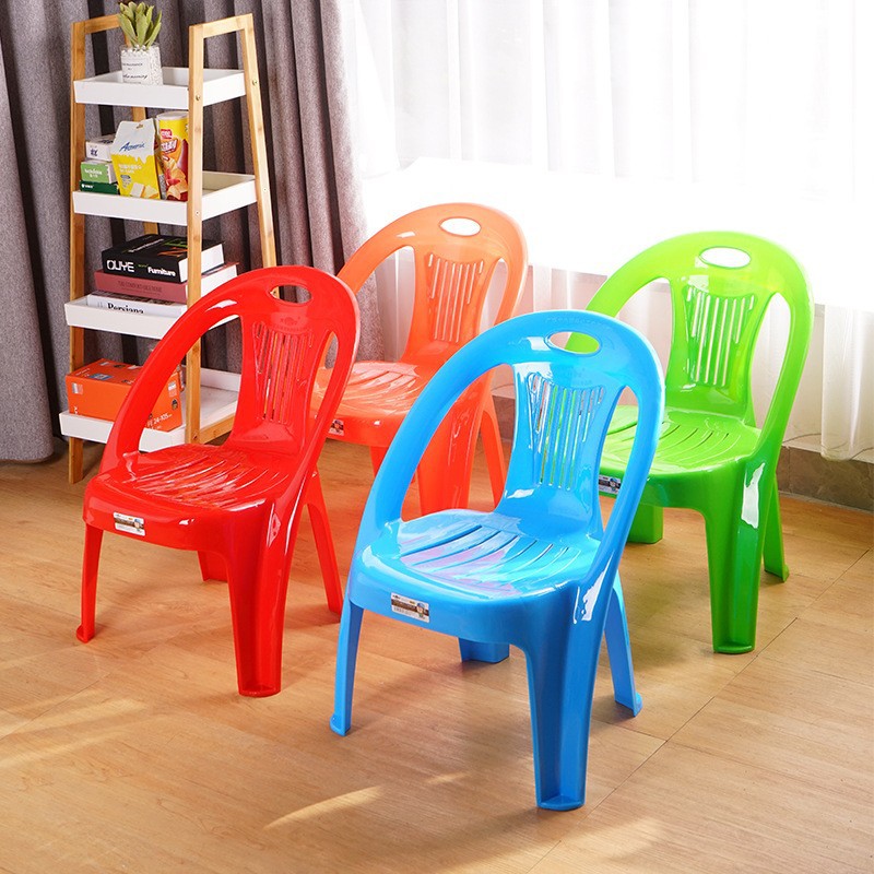 Thick plastic chair and stool backrest for kindergarten, child's high chair, children's dining stool, plastic chair