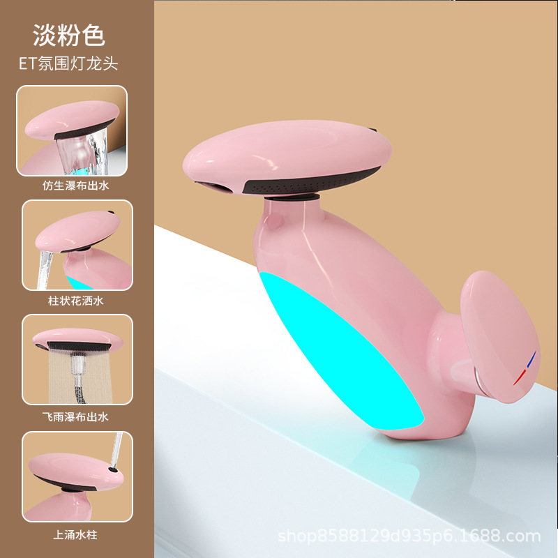 Baño lavabo grifo frío y caliente doble uso pingüino gabinete de baño de dibujo lavabo mesa de lavabo antifalentador boca