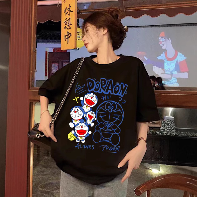 Pure Cotton Short-Sleeved T-Shirt Cartoon Jingle Cat Summer New Style Pregnant Women Trendy Cool Top Design Loose Casual Short-Sleeved