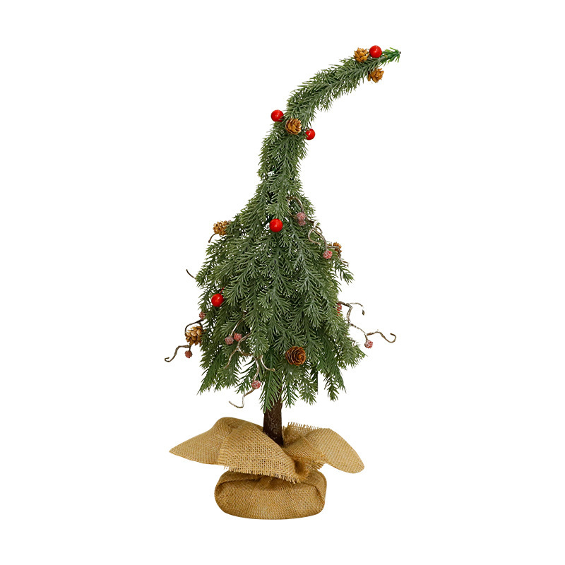 Nuevos adornos de árbol de Navidad de escritorio inclinado decoración creativa de codo mini decoración de árbol de Navidad