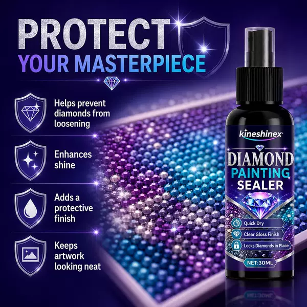 Kineshinex Diamond Painting Sealant Spray Quick-Drying Universal Fixing and Brightening Protective Glue for Diamond Painting Puzzles