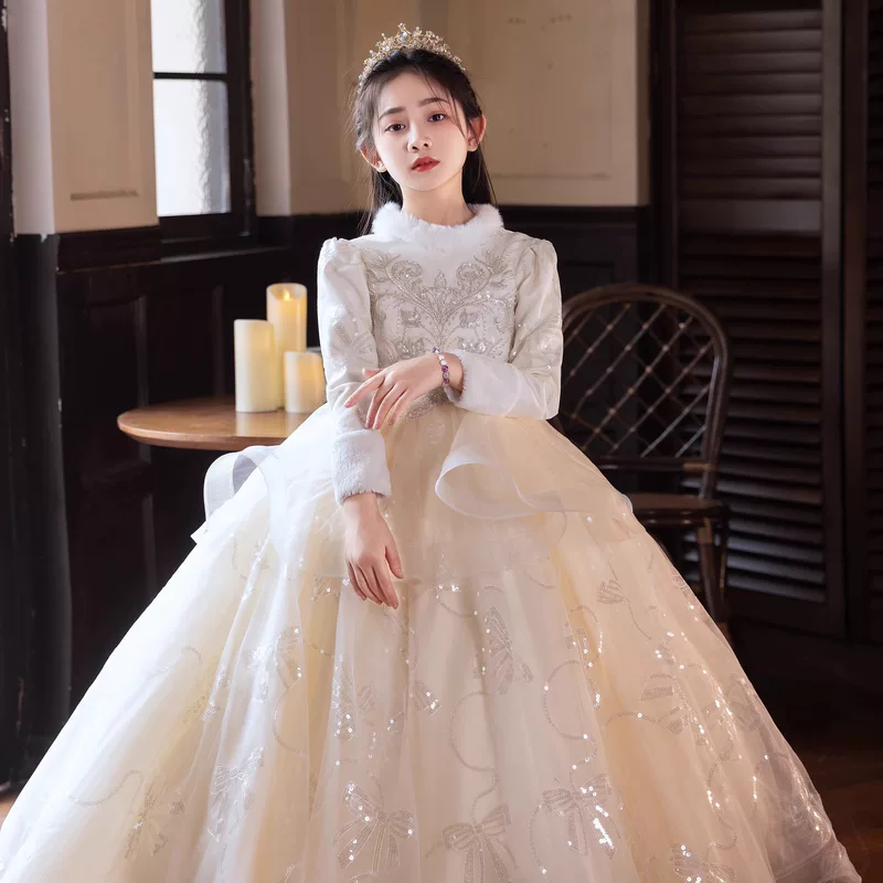 Платье, демисезонное тёплое длинное рукав, детский костюм принцессы, подарок на день рождения