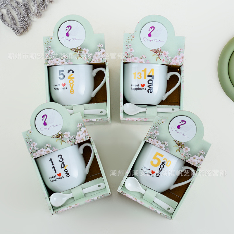 Ceramic cup gift box set, creative mugs, advertising logo, event small gifts, wholesale of daily-use coffee cups pic 32