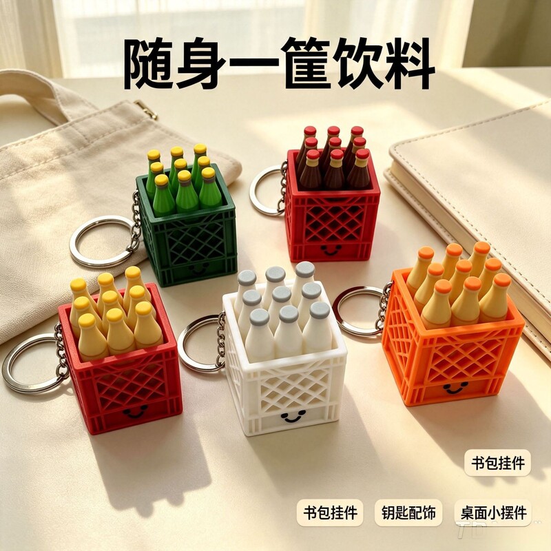 Cross-border hot-selling drink box click toy, 3D printed funny stress-relief gadget, multifunctional keychain bag pendant Cross-border hot-selling drink box click toy, 3D printed funny stress-relief gadget, multifunctional keychain bag pendant