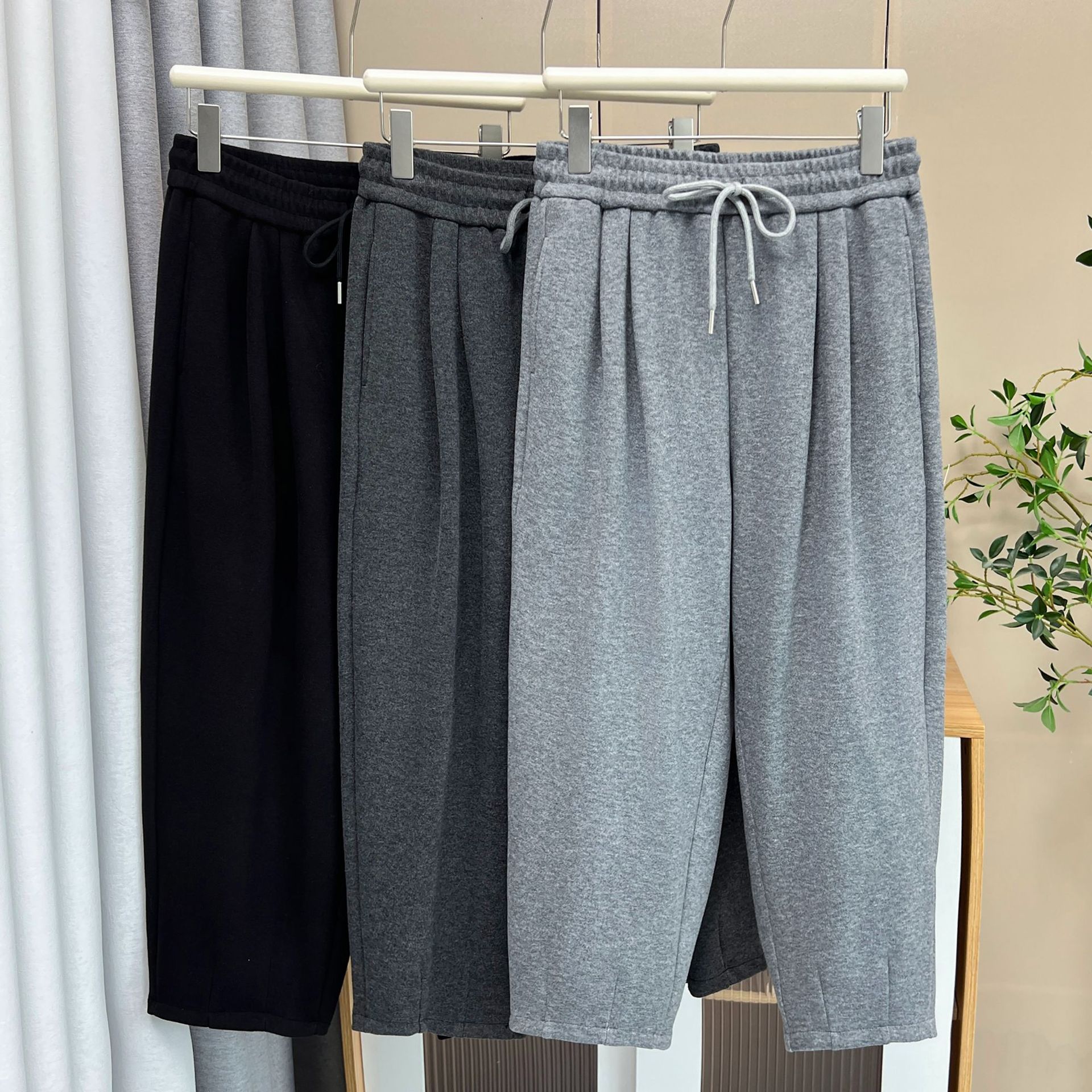 200 Seasons Plus Size Women's Autumn New Simple Classic Solid Color Harem Pants Large Size Casual Tapered Pants 8932