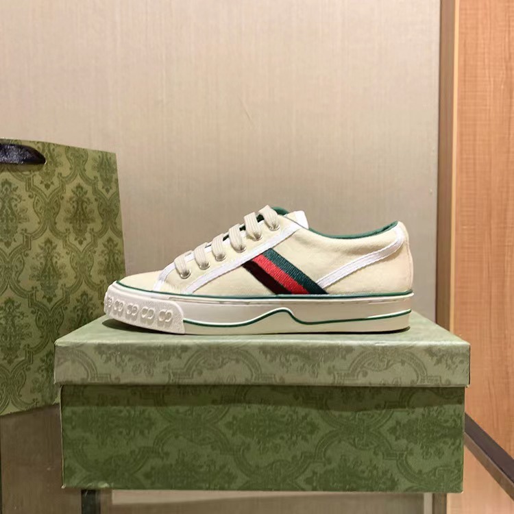 高版G家刺繍1977復古ズック靴の古い花の色合わせの男女の板靴のカジュアルな白い靴の運動靴|undefined