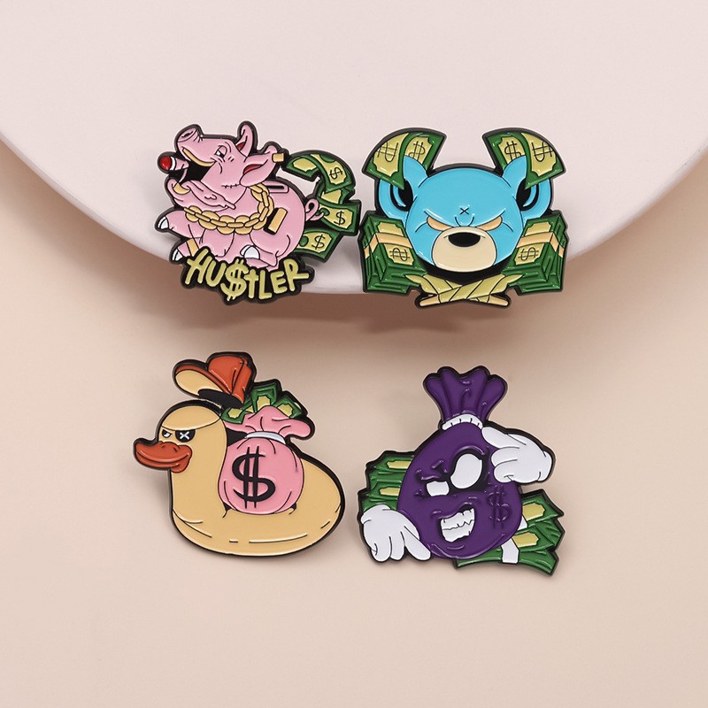 Cute, Funny Style Cute Funny Pin Cartoon Skull Alloy Plating Unisex Brooches