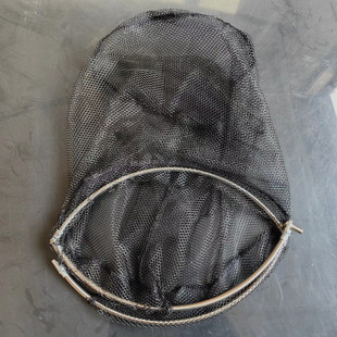 Factory wholesale stainless steel copy net head foldable 40 50 black mesh cloth copy net head fishing gear Accessories Wholesale