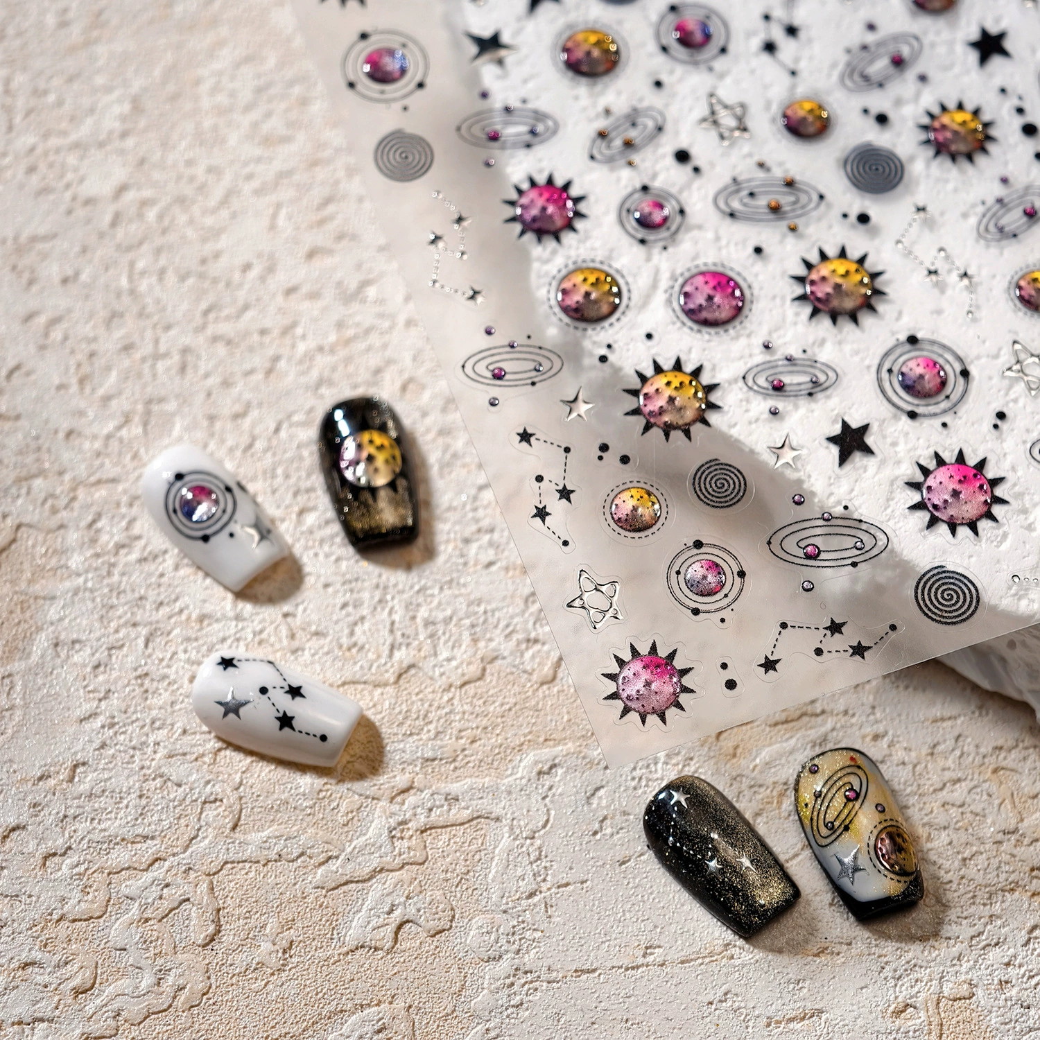 Новый процесс железо горячее серебро серии мультфильм планета ногтей наклейки M1070