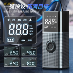 車載充氣泵無線大功率輪胎打氣泵智能數顯便攜式照明大氣量充氣機