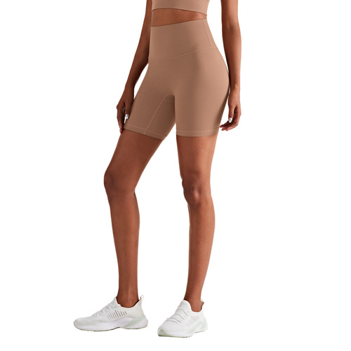  cross-border new style high-waisted tight-fitting nude-feeling no T-line yoga pants for women European and American peach hip-lifting three-point fitness pants