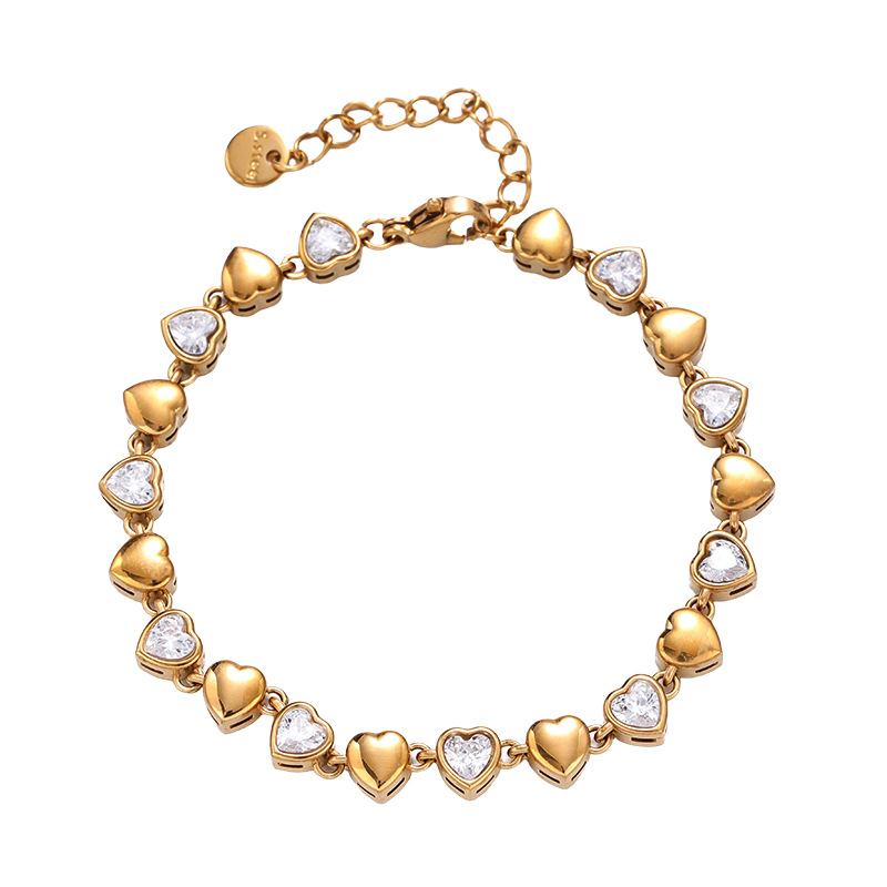 Taina Omeiins pareja de moda 18k oro amor pulsera incrustada zircon nicho exquisita joyería de mano mujer al por mayor