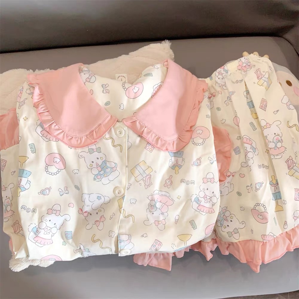 娃娃领家居服蒂日系日美乐甜美短裤套装可外穿睡衣女夏娃娃领短袖