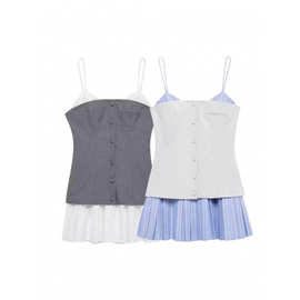 ZA跨境批发2025女装春新款 欧美风 时尚性感府绸拼接吊带连衣裙气