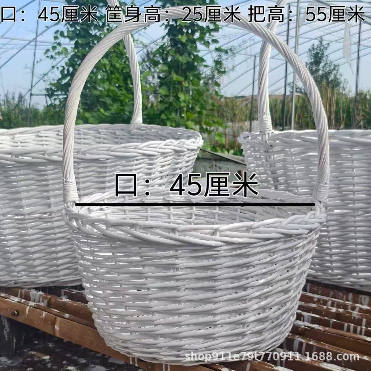 Canasta de Flores de Sauce Redonda Artesanal para Boda