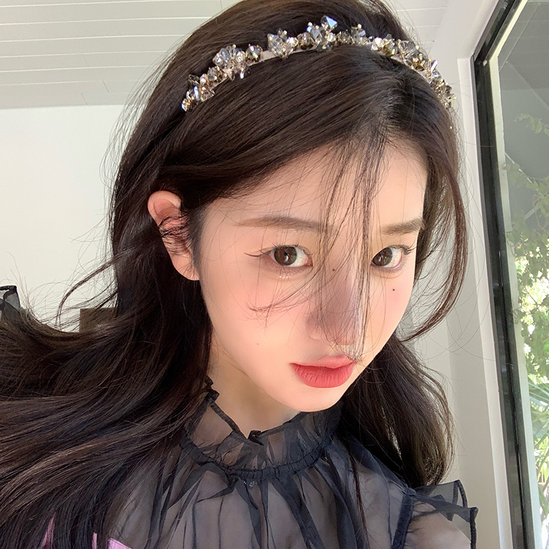 niceruru高级感发箍法式水钻2025新款生日头饰头箍女发捆发卡发饰|undefined