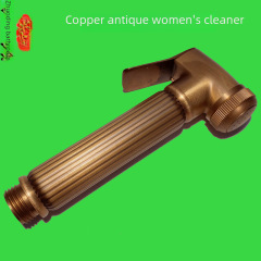 Zhuodeng Cross-border Full-Copper Ancient Style Women's Wash Basin Set Toilet Companion Spray Gun Set Ancient Flower Shower Holder Bracket