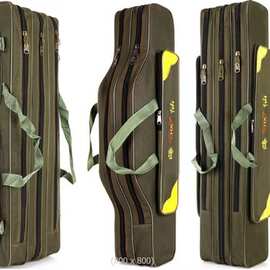 1200D钢丝包多功能鱼竿包708090双层三层  户外耐磨渔具钓鱼包