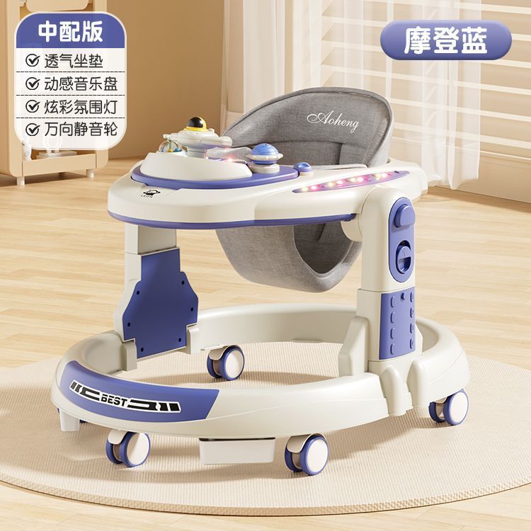 Caminante anti-vuelco bebé empuje manual tres en uno bebé niño caminar multifuncional