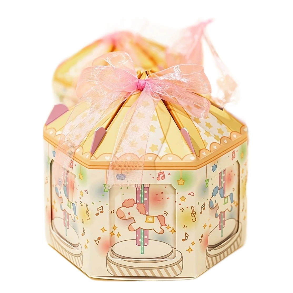2024 Европейский стиль креативный новый восьмиугольный ящик Карусель сахарная коробка свадебная коробка конфеты свадебная коробка с ручным подарком пустая коробка