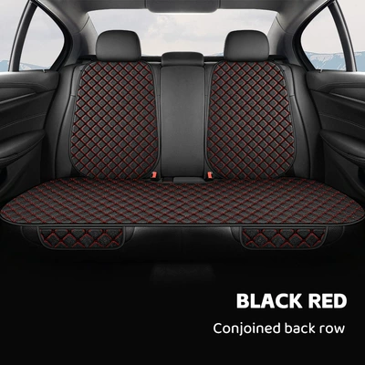 Shipping, Universal seat cover - rear-row-backrest-black-and-red-linen