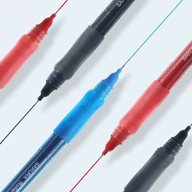 Japonés Sakura flor de cerezo recto-líquido bolígrafo negro rojo azul gel pluma estudiante especial firma pluma agua