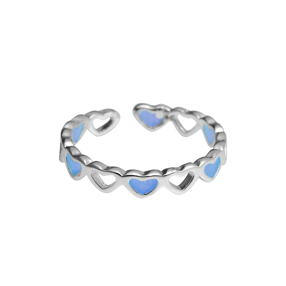 fashion luminous heart hollow ring wholesale Nihaojewelry
