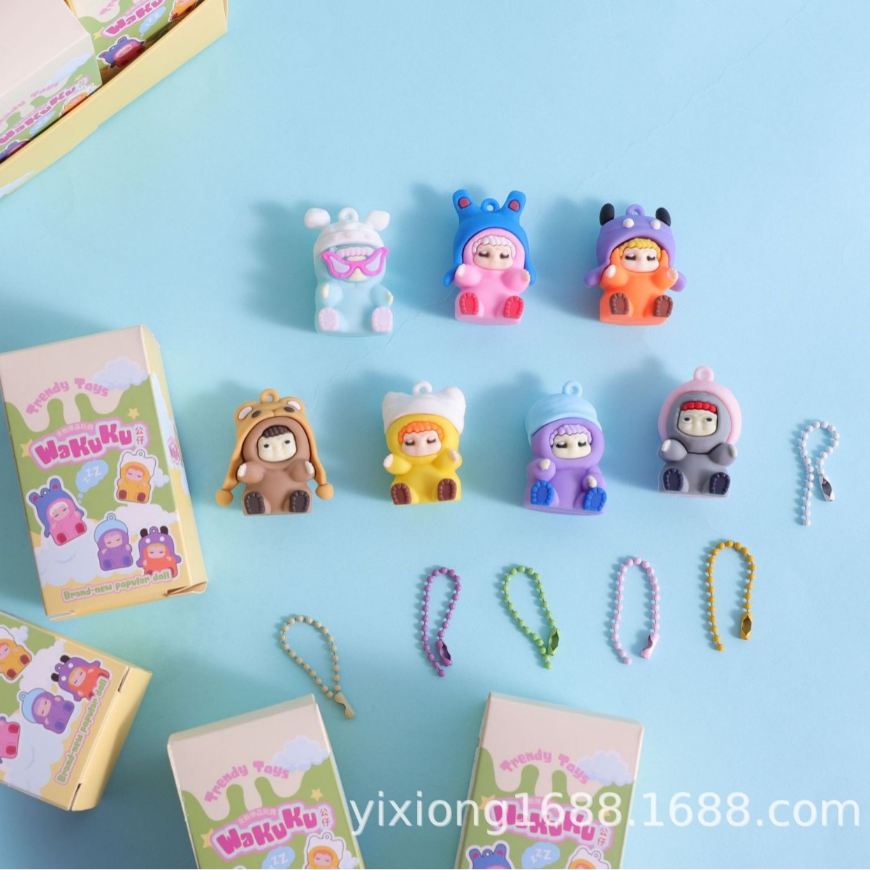 Nuevos productos Wakuku tide diversion party series macaron blind box adornos muñecos accesorios de juguetes 24 cajas explosivos transfronterizos image 4