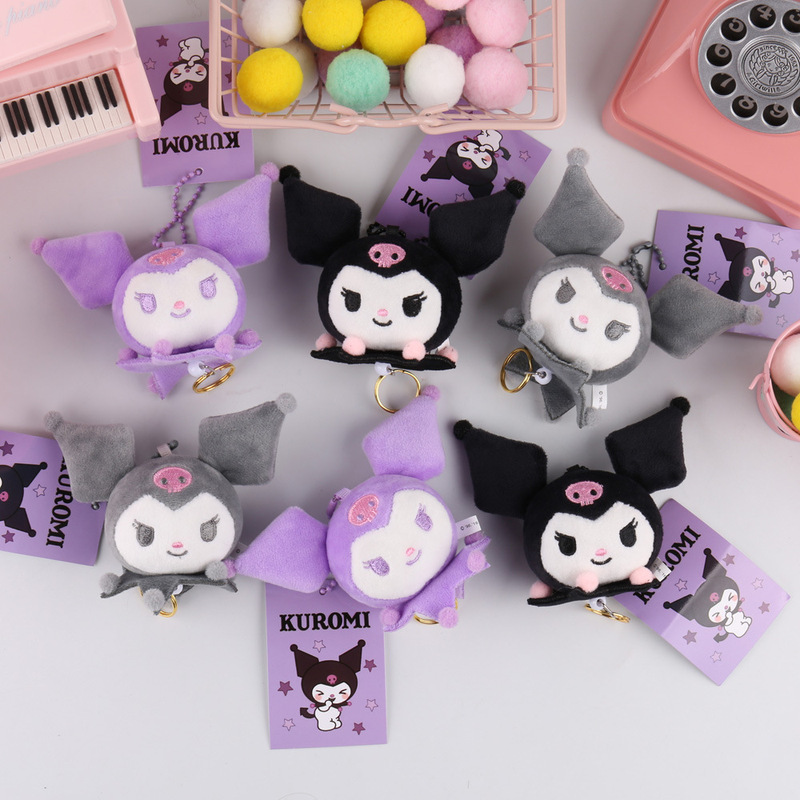 Sanrio Sanrio Kuromi Kuromi Cute Plush Doll Telescopic Keychain Bag Small Pendant Pendant